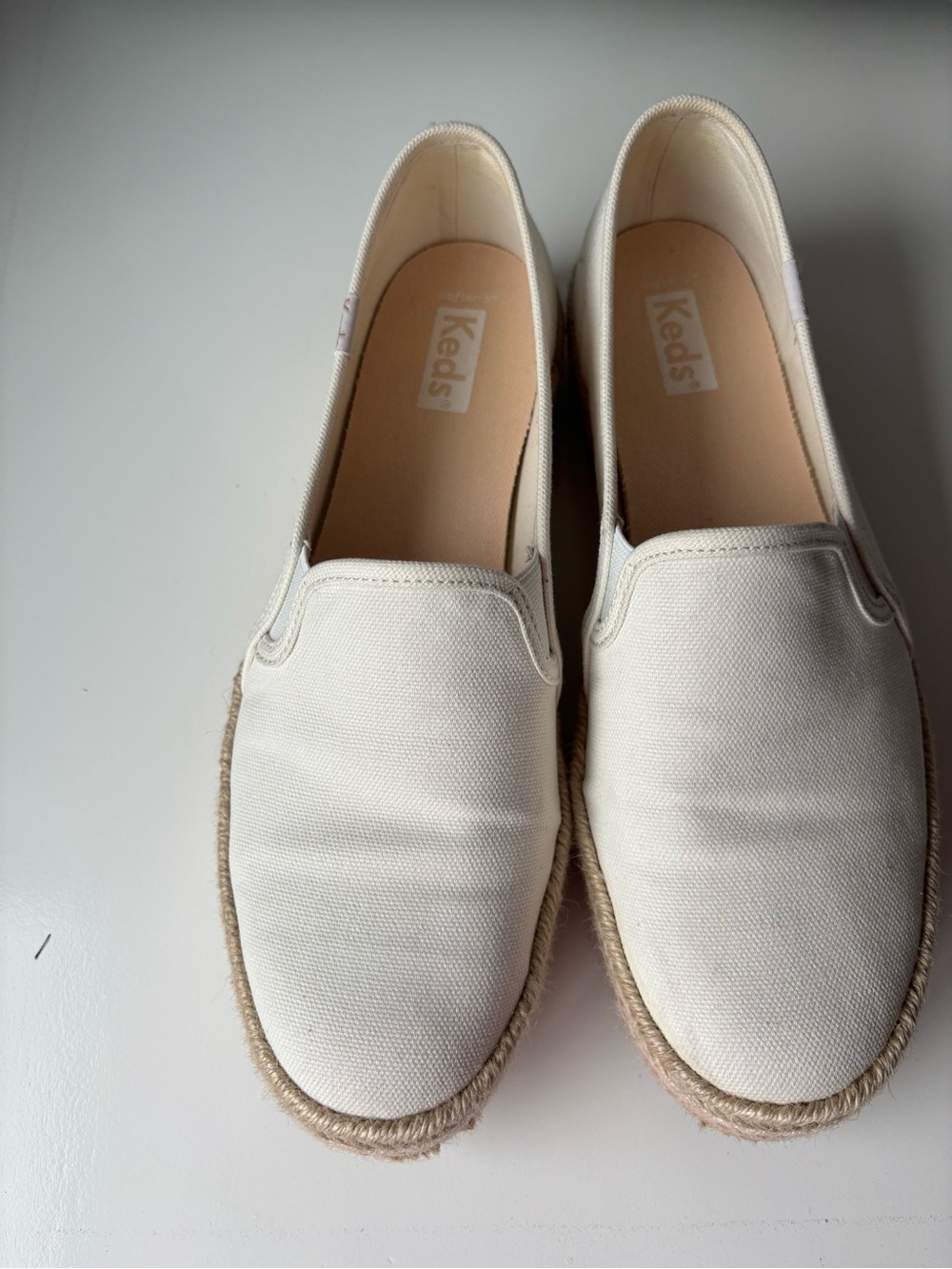 Keds Women's white Canvas Slip-On Espadrilles
